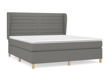 Lit à sommier tapissier avec matelas Gris foncé 180x200cm Tissu 93572SHHK