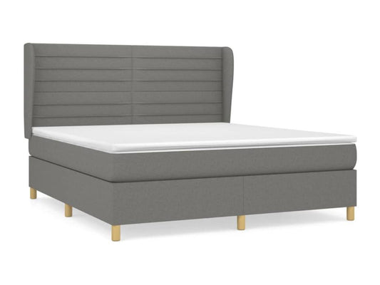 Lit à sommier tapissier avec matelas Gris foncé 180x200cm Tissu 93572SHHK