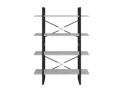 Bibliothèque à 4 niveaux Gris béton 100x30x140 24138WEGZ