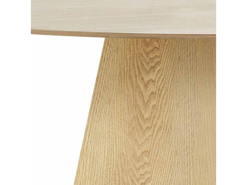 Artvivrestore - Table Ronde 120cm Pied Central MDF Placement Frêne 48409PSAQ