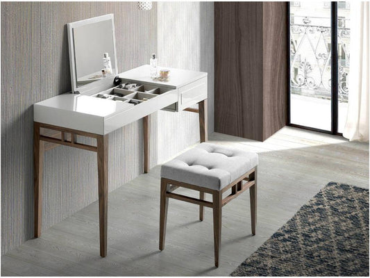 Tabouret capitonné tissu et pieds bois plaqué noyer Artvivrestore-Couleur Artvivrestore 02 03552PKGJ