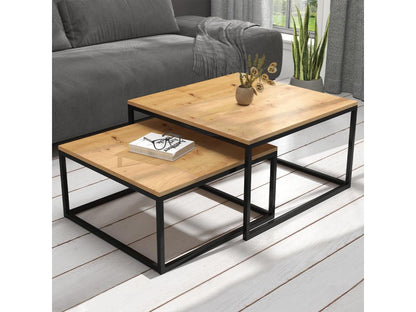Tables basses gigognes Maisonpuretop Bois et Noir 62563USFZ