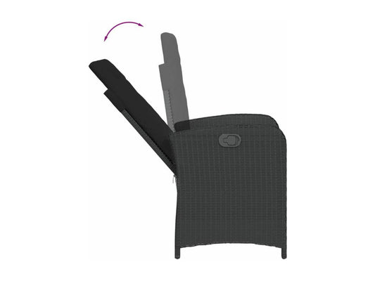 Ensemble à manger de jardin coussins 5 pièces Noir Résine tressée 26095YZMP