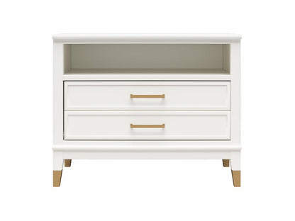 Westerleigh - Table de nuit avec 2 tiroirs et 1 étagère en blanc 92277NLCO