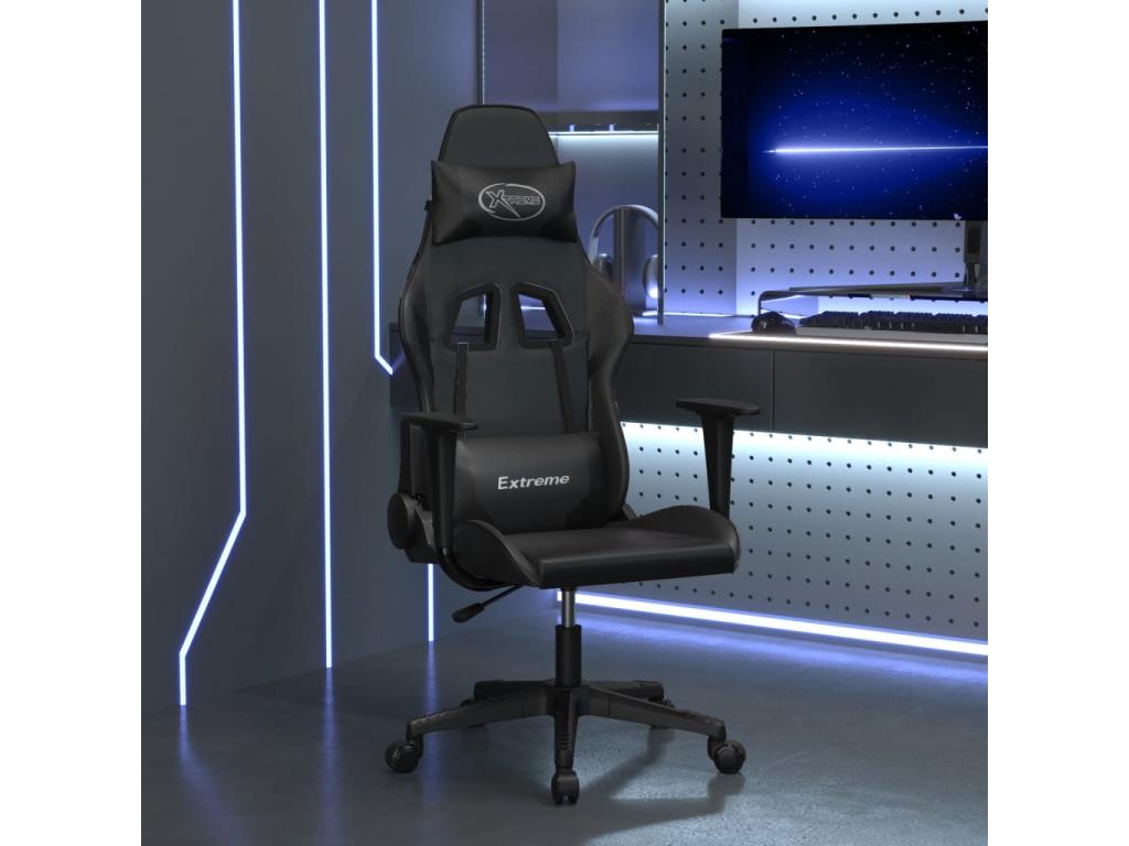 Chaise de jeu de massage noir similicuir 45427WBOQ