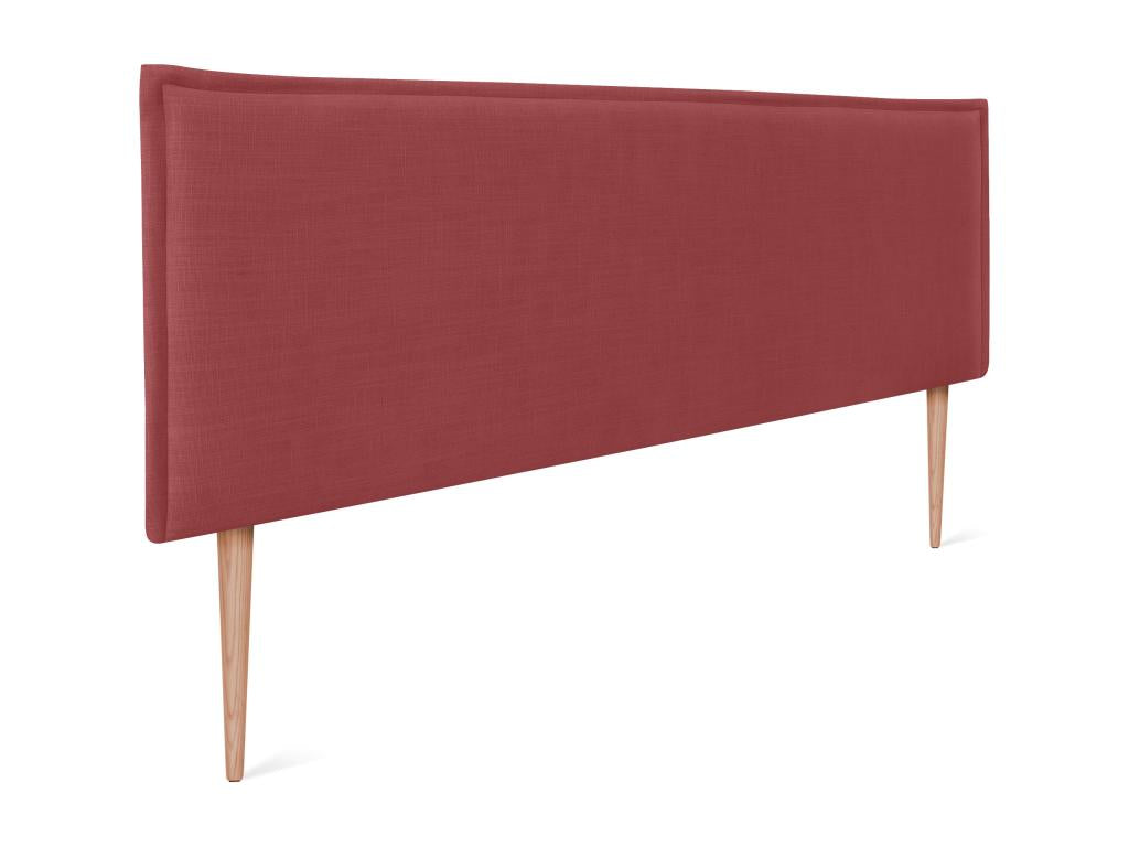 Maisonpuretop Tête de lit en lin naturel lisse avec garniture 150x105cm avec pieds Lits 150 - Rouge 49218AXCV