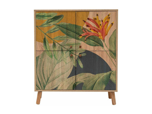 Buffet Artvivrestore Buffet du salon Commode de salon Garde-manger de cuisine 95x36 h111 cm Chêne et Vert 66585BSEA