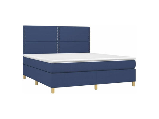 Sommier à Maisonpuretop de lit et matelas et LED Bleu 160x200 Tissu 53643AQTY