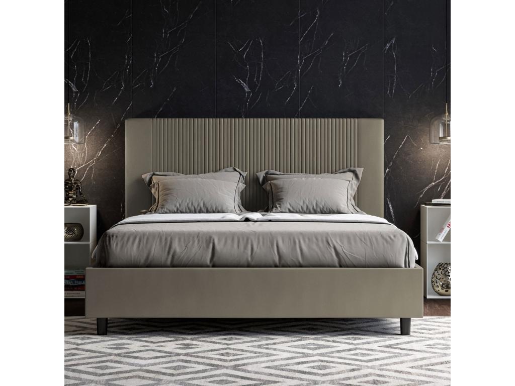 Lit coffre double capitonné 160x210 Maisonpuretop cappuccino simili cuir 39125QFPY