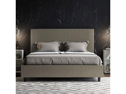 Lit coffre double capitonné 160x210 Maisonpuretop cappuccino simili cuir 39125QFPY