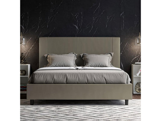 Lit coffre double capitonné 160x210 Maisonpuretop cappuccino simili cuir 39125QFPY