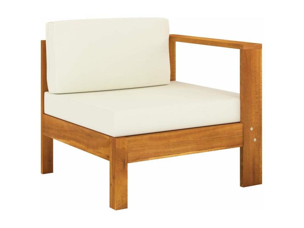 Salon de jardin 8 pcs avec coussins blanc crème Bois d'Maisonpuretop 24566GYYH