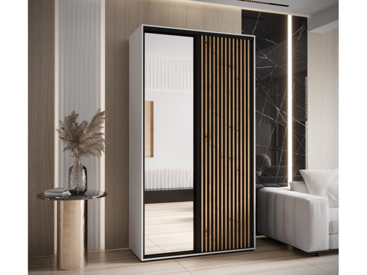 ARMOIRE Maisonpuretop 2 À PORTES COULISSANTES 235.2/130/45 2 Portes Blanc/Noir 01603JAXM