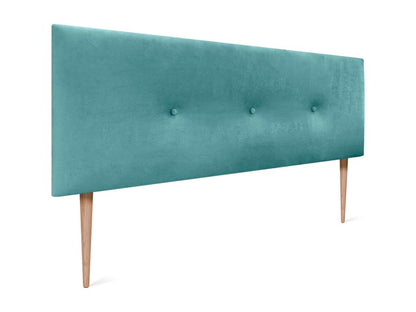 Artvivrestore Tête de Lit Velours Lisse avec Boutons 160x115 avec Pieds de Lit 150/160 - Turquoise 01420IUAH