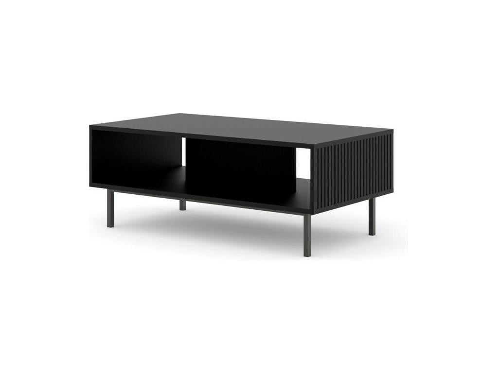 Table basse Maisonpuretop avec cadre noir - Noir mat - L 90 x P 60 x H 45 cm 39342JHYN