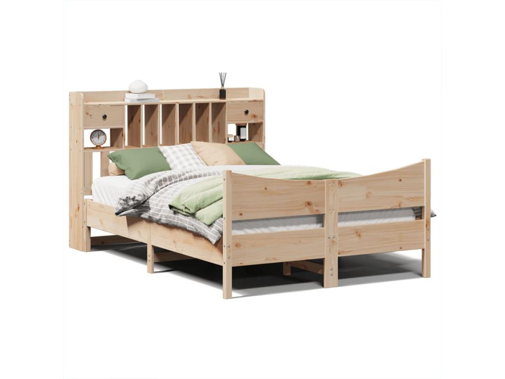 Cadre de lit sans matelas 160x200 cm bois massif de pin 72618GJKV