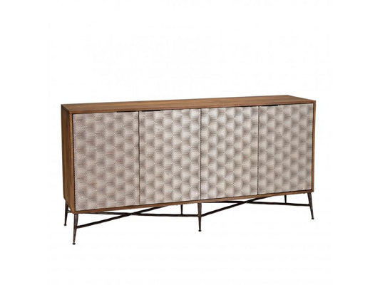 Maisonpuretop - Buffet en bois de manguier 4 portes motifs ethniques 89099QIMW