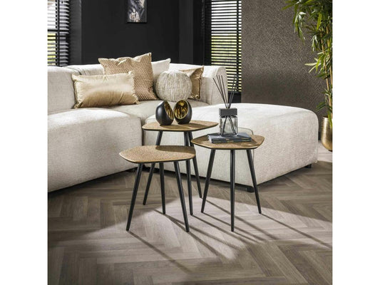 Table basse organique finition bronze ancien lot de 3 Artvivrestore 26292DQYB