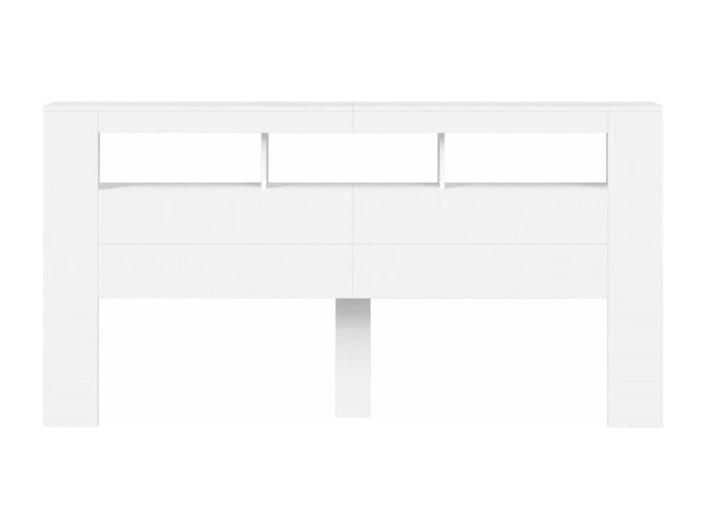 Tête de lit à LED blanc 200x18,5x103,5 cm bois d'ingénierie 83286TNIP