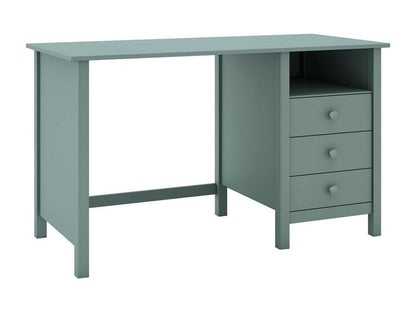 Maisonpuretop - Bureau 3 Tiroirs en Pin Massif Vert Pétrole 35782ODOL