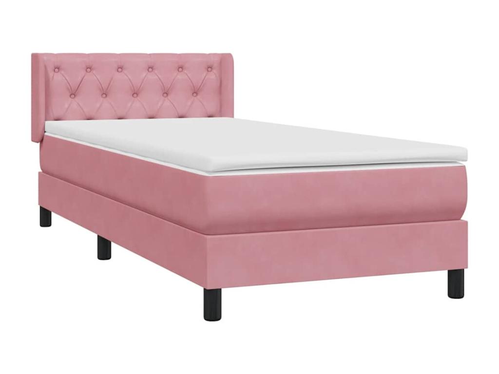 Sommier à Artvivrestore de lit avec matelas rose 80x220 cm velours 53033INHY
