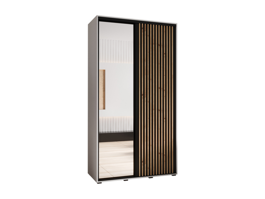 ARMOIRE Maisonpuretop 2 À PORTES COULISSANTES 235.2/130/45 2 Portes Blanc/Noir 01603JAXM