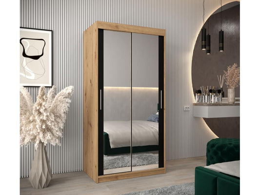 Armoire Maisonpuretop 3 À Portes Coulissantes 200/100/62 2 portes Maisonpuretop/Noir 14737PVQP