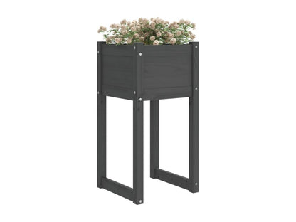 Jardinière Gris 40x40x81 cm Bois massif de pin 47808TAOS