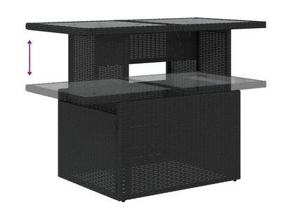 Salon de jardin 10 pcs avec coussins noir résine tressée 26340NJUR