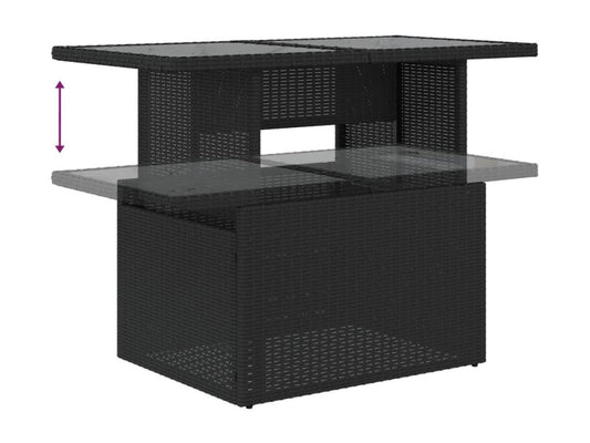 Salon de jardin 10 pcs avec coussins noir résine tressée 26340NJUR