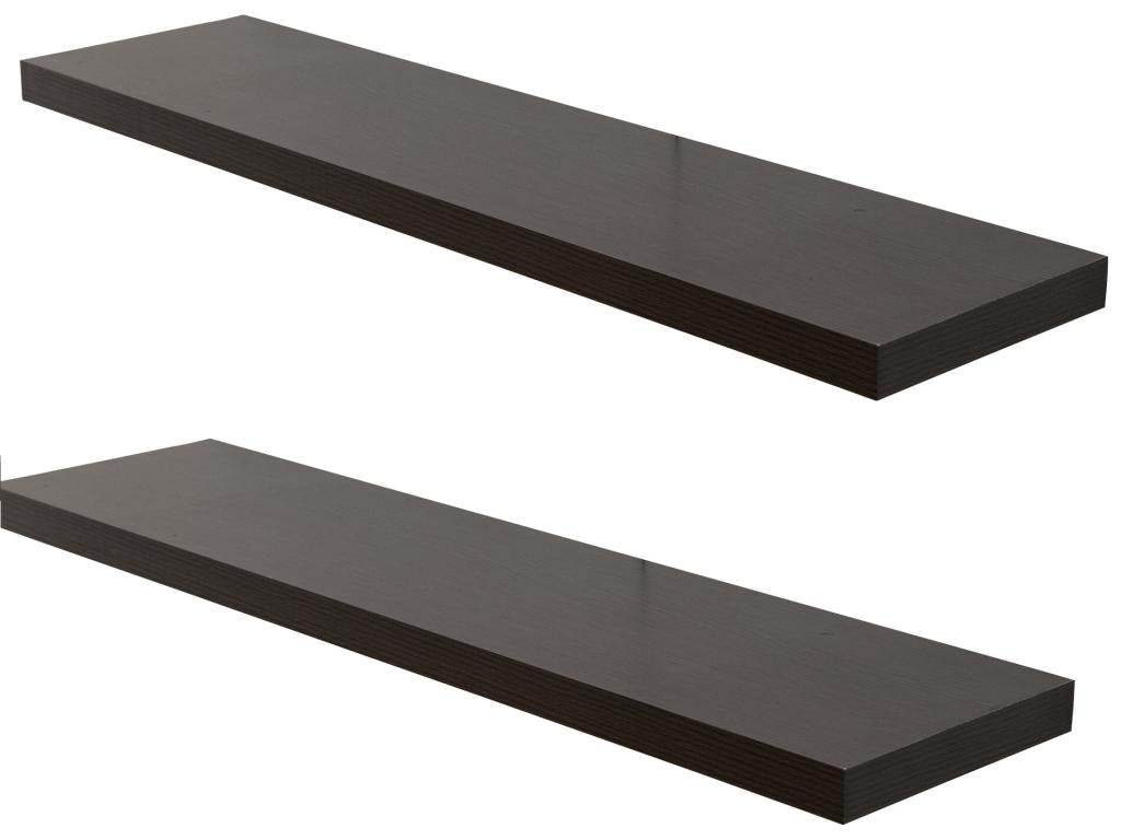 Set De 2 Etagères Bois Modernes Marron Foncé 3.8x100x25 59336IQXG