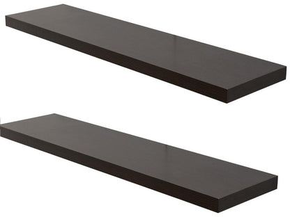 Set De 2 Etagères Bois Modernes Marron Foncé 3.8x100x25 59336IQXG